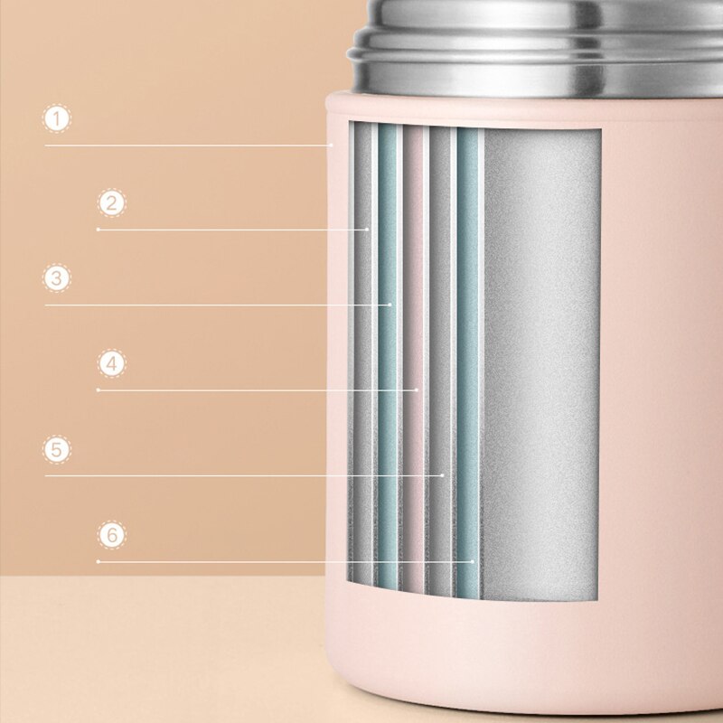 Frasco grande de alimentos aislado al vacío con cuchara, contenedores de termo para sopa con asa, contenedor de conservación de alimentos de doble capa de 800 ml