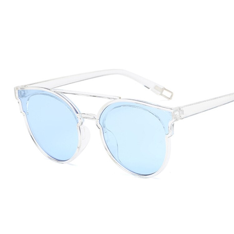 Gafas de sol de ojo de gato negras sexis para mujer, gafas de sol de famosa de lujo, nuevas gafas de sol de para mujer, gafas de sol pequeñas de doble haz UV400: Blue