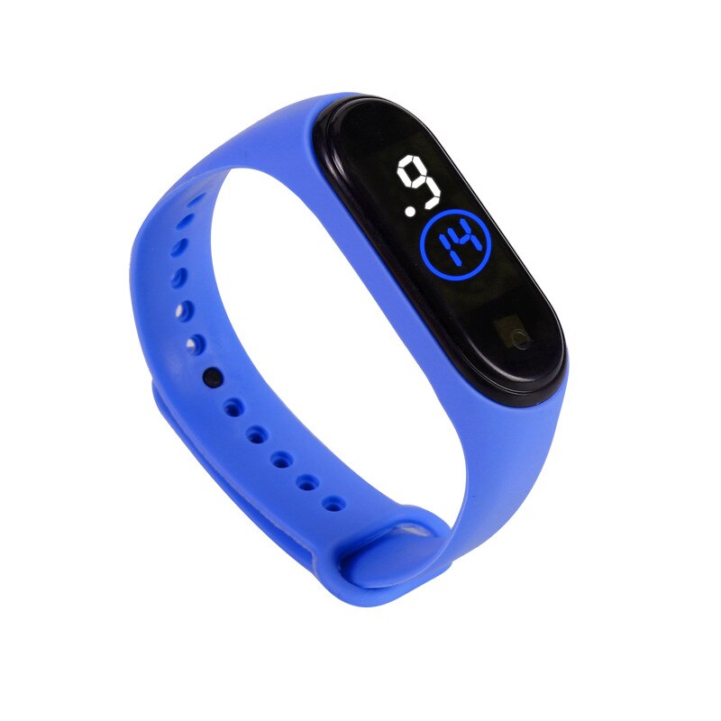 Hvidt blåt lys led sportsure børn gummirem digital børne ur til piger drenge girt relogio masculino herre relojes: Dyb blå