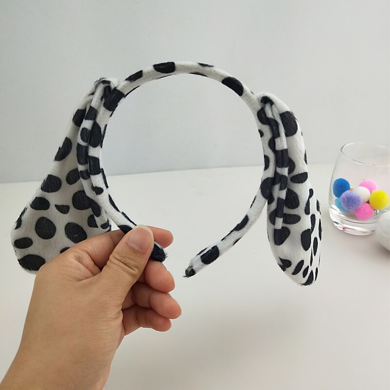 Fête Halloween Animal dalmatien chien oreilles bandeau serre-tête nœud papillon queue pattes gants Cosplay Costume enfants adulte