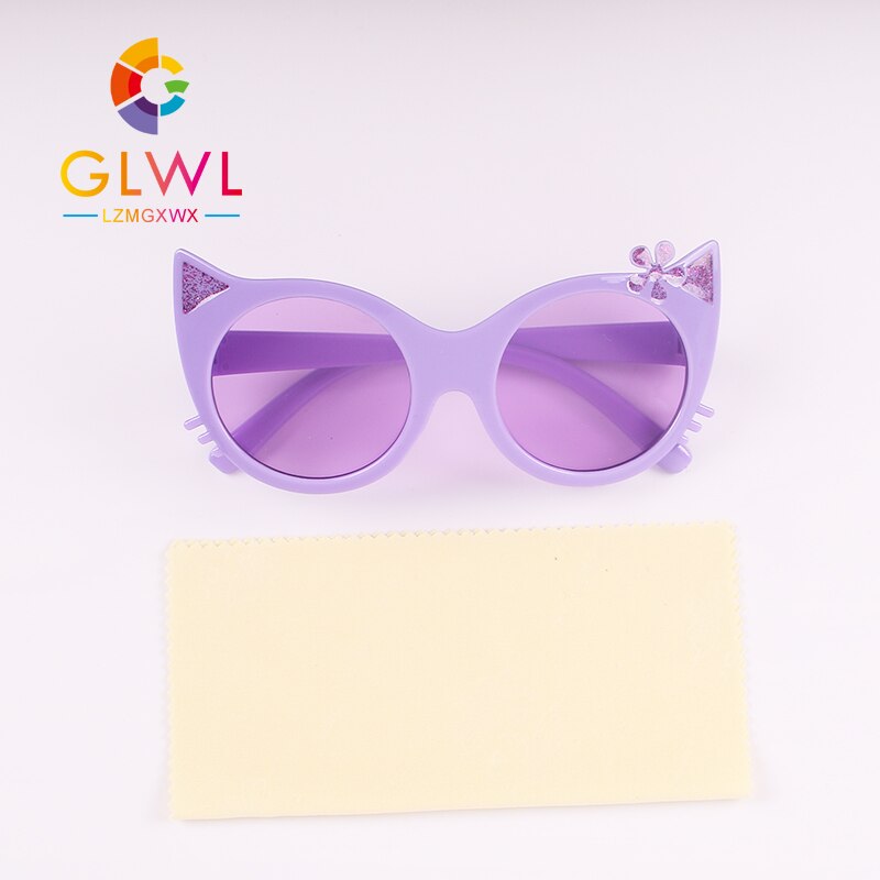 Kattøye solbriller barn små briller sol baby jente overdimensjonert skygge barn rosa solbriller speil fargede linser vintage stil