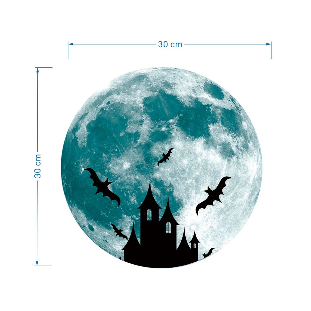 Halloween dekoration flagermus heks måne slot glødende klistermærker glød i mørket klistermærke hjem soveværelse stue vægindretning
