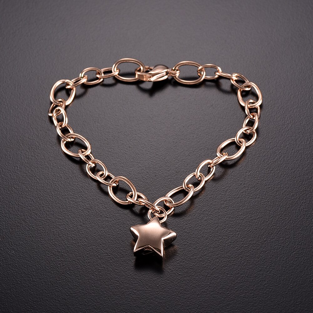 IJB0176-urna conmemorativa Mini, urna de cremación de estrellas, medallón para pulseras de cenizas, brazaletes de cadena de acero inoxidable, recuerdo con embudo gratis