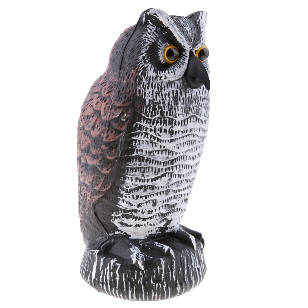 Statue de hibou et de leurre réaliste, protecteur de jardin peint à la main, qui fait peur aux écureuils, Pigeons, lapins, etc.