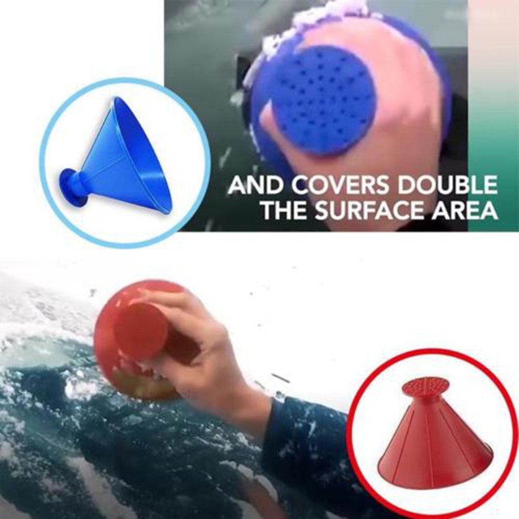 Color Random Scrape-A-Round Windshield Ice Scraper Snow Shovel Plastic car with snow scraper - large funnel + go ice cover