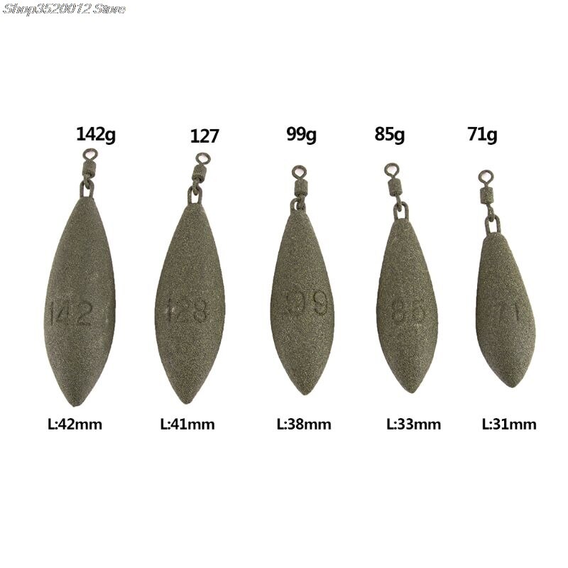 Fiske sänkare bly vikt oval form vikter vridbar tackla karper leder tillbehör 71g/85g/99g/127g/142g