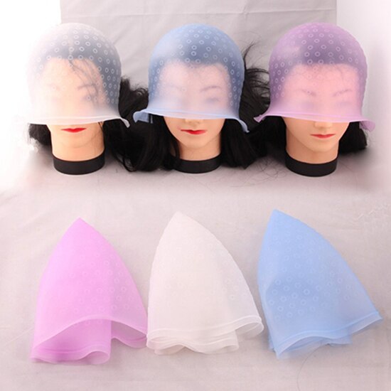 Silicon Reusable Salon Hair Color Cap Hair Colouring Highlighting Dye Cap Frosting Tipping Styling Tools