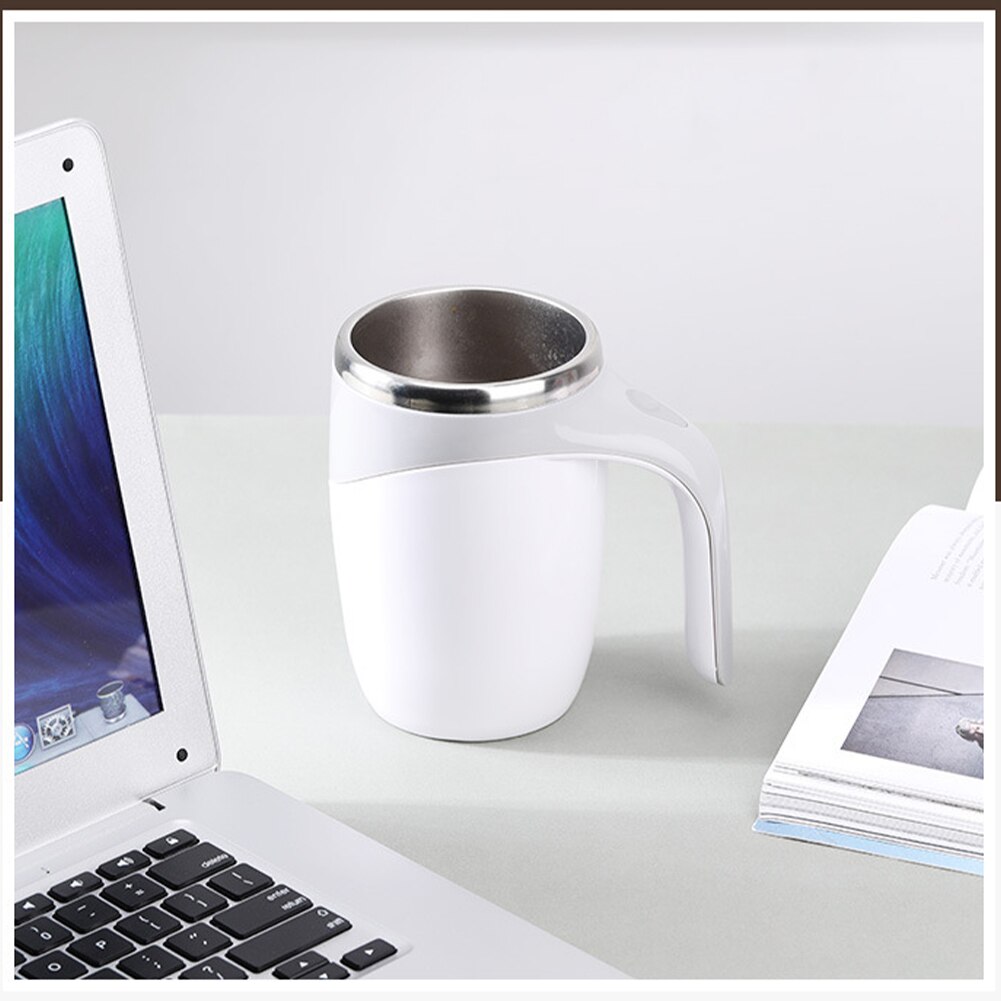 Office Coffee Battery Operated Insulated Smart Cocoa Drink Mixer Magnetic Cup Stainless Steel Self Stirring Mug Mocha