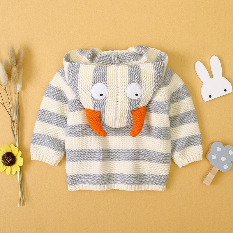 PatPat Spring and Autumn Baby Cute Knitted Striped Button Sweater with Pocket Sweaters & Hoodies Sweaters