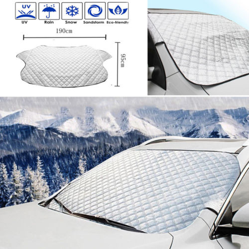 All Season Outdoor Car Windshield Snow Rain Cover Ice Frost Sunshade Protector Tarp Magnetic 190X95CM