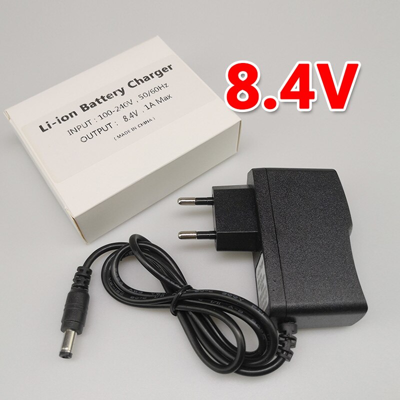 Universal 3.7V 4.2V 7.4V 8.4V 12V 12.6V 1A 18650 Lithium Battery Charger for Electric Toys Tools LED Lights Rechargeable Li-ion: 8.4V / EU