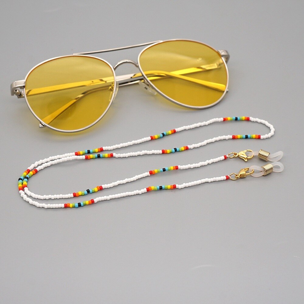 Cadena para mascarillas Miyuki, collar de cuentas para máscaras, joyería con cordón para gafas de sol, adornos de: 10