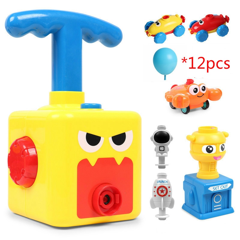 Scientific Experiments Educational Balloon Powered Launch Car Toy for Kids Physical Power Test Balloon Powered Toy Car: Monster Launcher Set