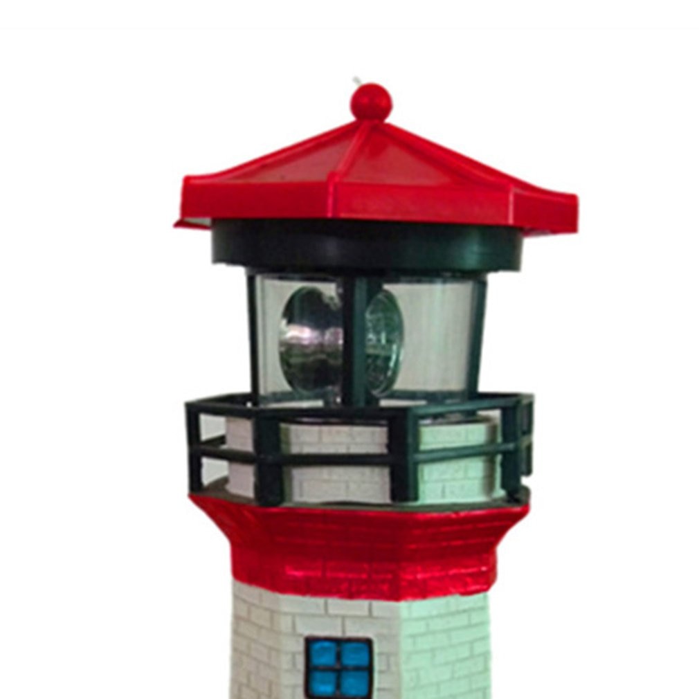 Solar Garden Lighthouse Outdoor Yard Decoration Decorative And Durable Led Lighthouse Rotating Solar Lights