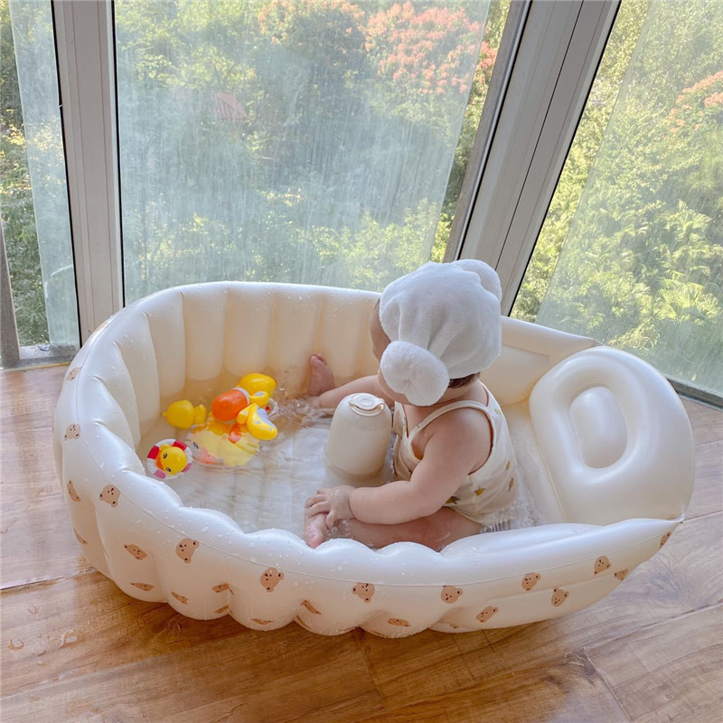 aufblasbare Babybadewanne, tragbarer Pool für Kinder, Heimbad, aufblasbare PVC-Babybadewanne