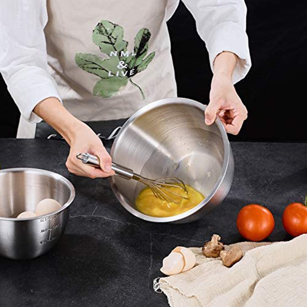 304 Rvs Kommen Mengkom Met Schaal Diepe Mengen Ei Kommen Non Slip Keuken Metalen Kom Voor Bakken Salade koken