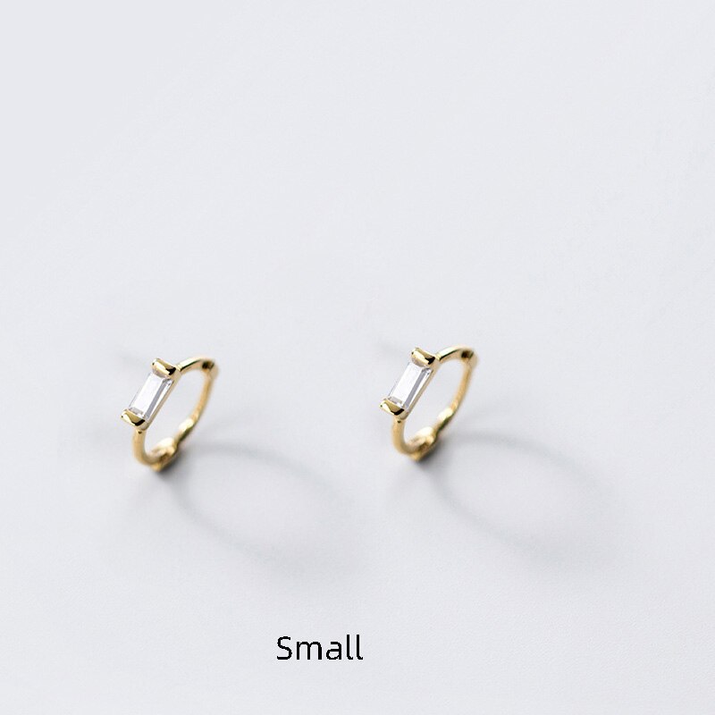 La Monada Hoop Brincos Para Mulheres Brincos de Prata 925 Mulheres Finas Jóias Geometria Bonito Brincos de Argola Prata Esterlina 925 Mulheres: GoldWhiteSmall