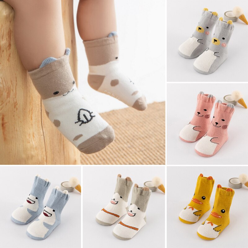 Wecute Baby Peuter 3D Cartoon Dier Sokken Pasgeboren Kids Leuke Zachte Anti-Slip Sokken Baby Warme Sokken Voor 0-3 Jaar Jongens &amp; Meisje