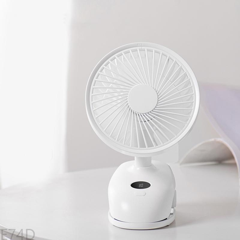 E74D Clipe no ventilador 4 velocidades ventilador pequeno com um forte fluxo ar livre Fan 3600mAh USB