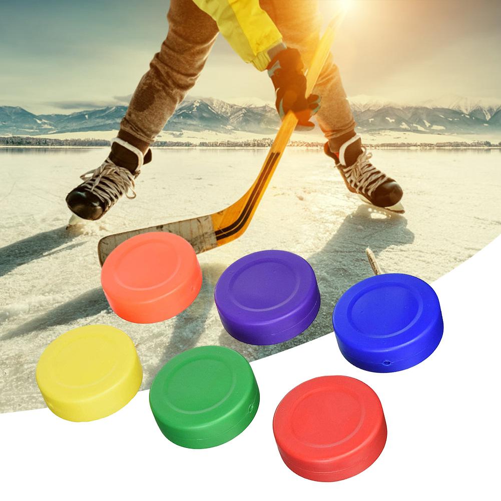 6 stk/sett plast lettvekts hockey pucker sett for ishockey spill vanlig trening for bord spill ishockey tilbehør
