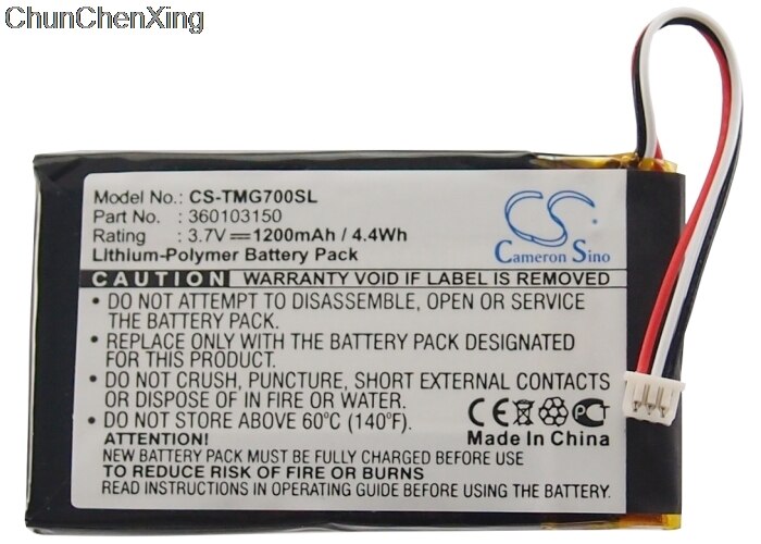 Cameron sino 1200 mah batterij 360103150 voor tomtom  go 7000, go 7000 hd