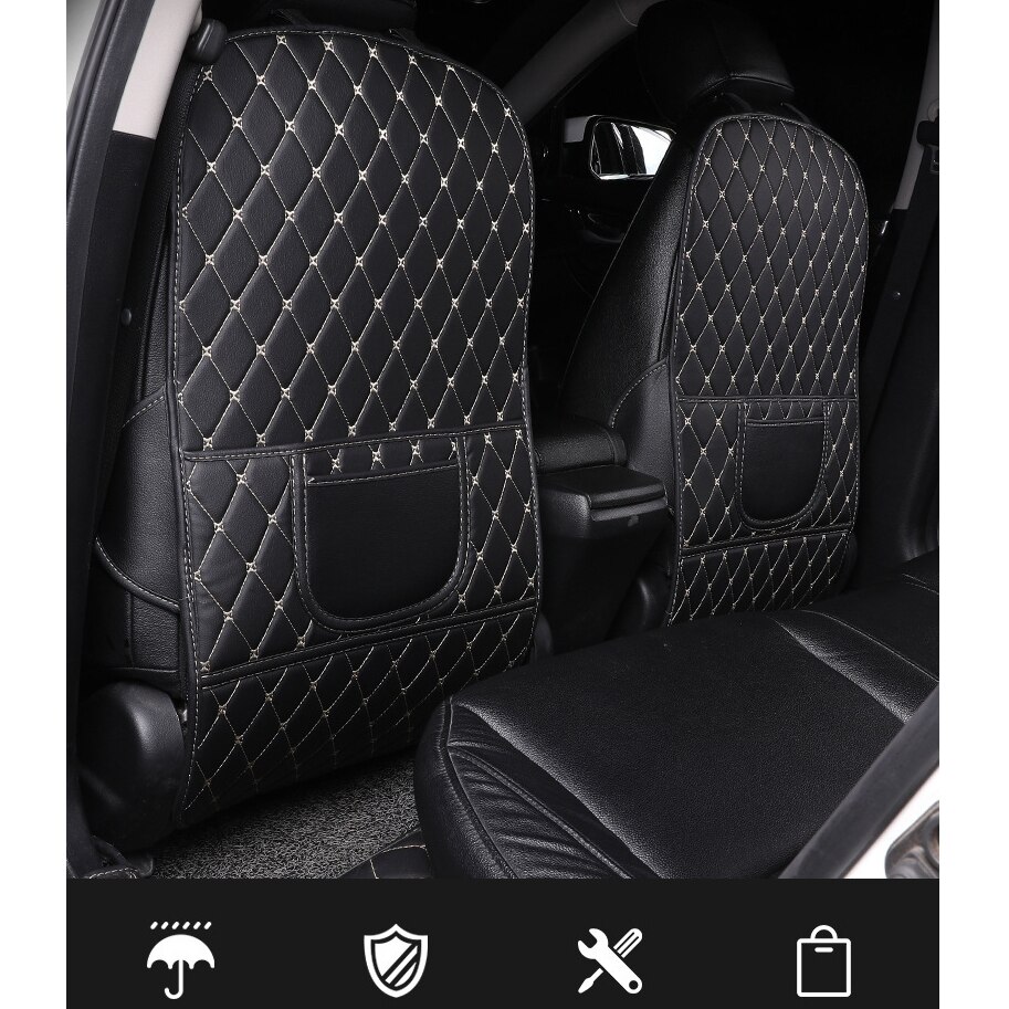 Pu Leer Anti-Kind-Kick Pad Voor Auto Waterdichte Seat Protector Back Cover Universal Auto Anti Modder Vuil pads Met Opbergtas