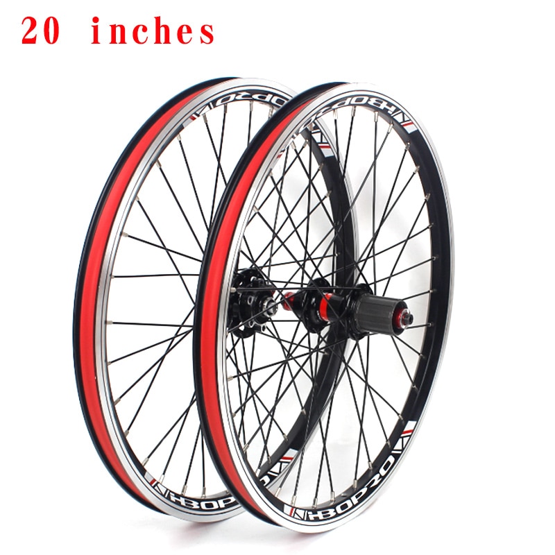Mountain bike wheel set 20 inch 406 451 V brake disc brake double layer aluminum alloy 2 bearing 7-10 speed 32 hole wheel set