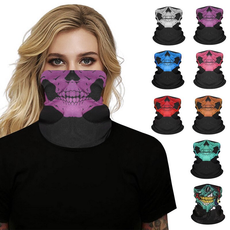 Cycling Outdoor Skull Seamless Balaclava Magic Scarf Men Women Sun Protection Bandana Neck Gaiters Riding Camping Scarf