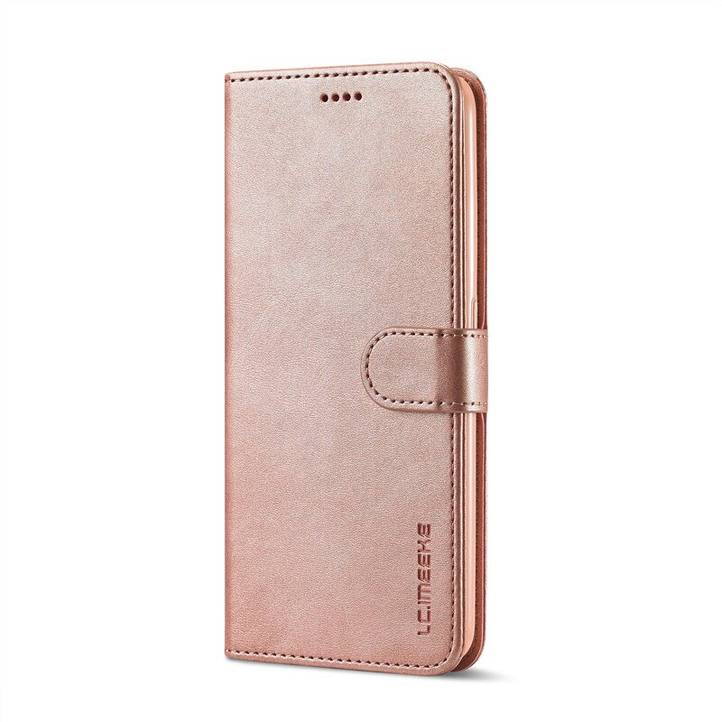 Voor Realme C3 Case Lederen Vintage Telefoon Case Op Realme C3 Case Flip 360 Magnetische Wallet Case Voor Realme C3 cover Hoesjes Fundas: Rose Gold