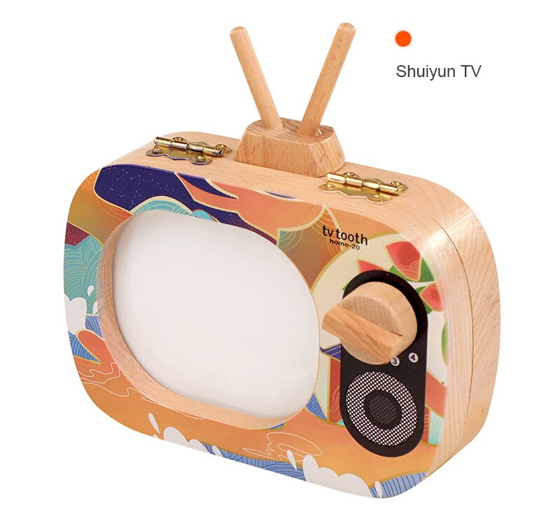 Baby Milk Teeth Box Baby Wood Tooth Box Baby Tooth Organizer Kids Deciduous Storage Collect wooden Box childhood memory: Shuiyun TV
