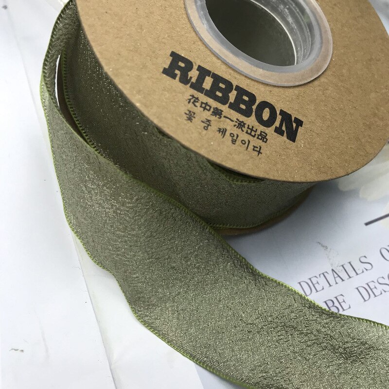 Cinta de gasa arrugada de 25 yardas y 40mm, Material para tocados Diy, para Tartas, flores estilo Bandage, accesorios de decoración de ropa: green