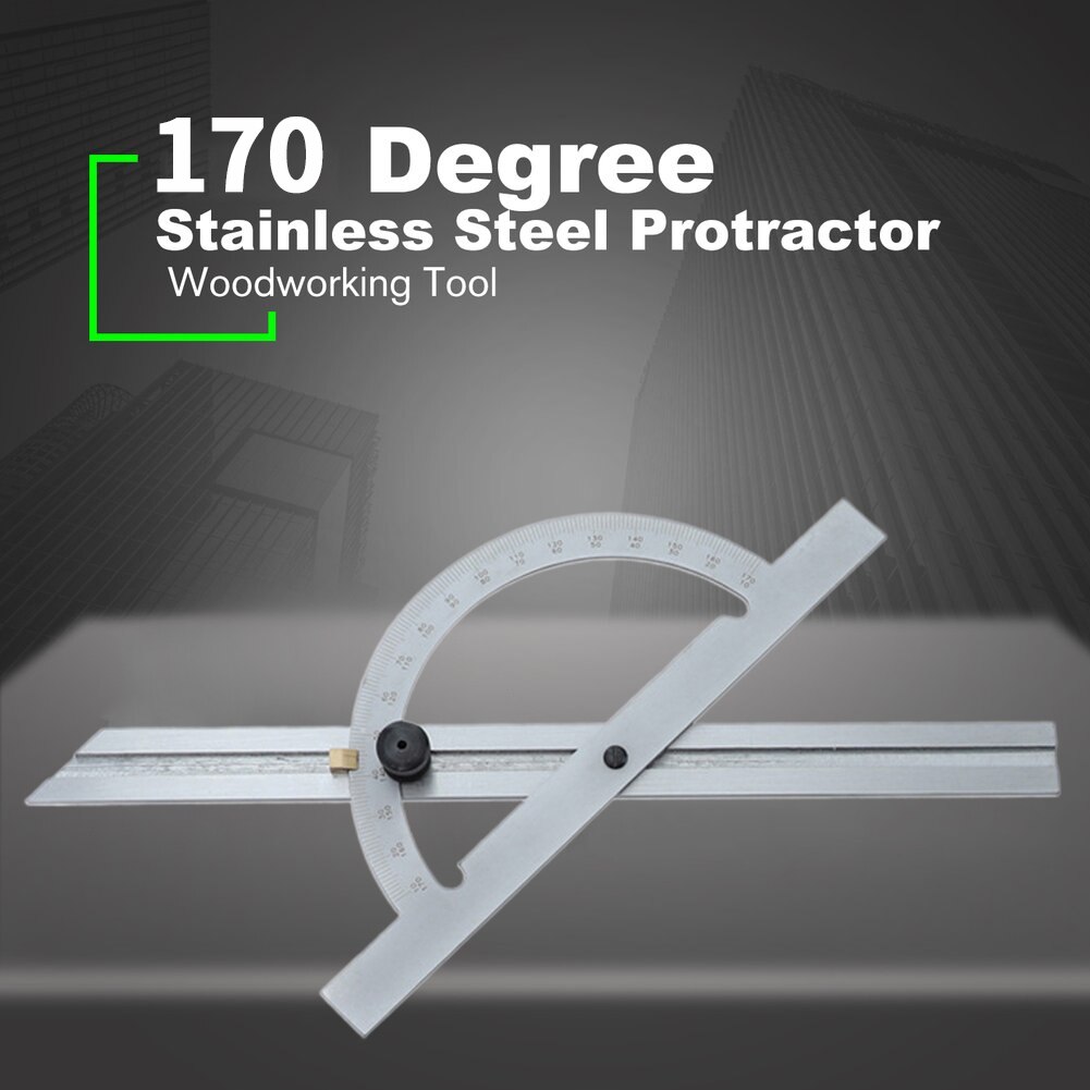 10-170 Degree Measuring Tool Stainless Steel Portable Clear Scale Angle Ruler Multifunction Woodworking Adjustable Protractor