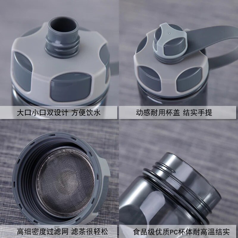 BPA Free 1000ml/1500ml/2000ml Plastic Bottles For Water Portable Fitness Sport Water Bottles Drinking For Bottle