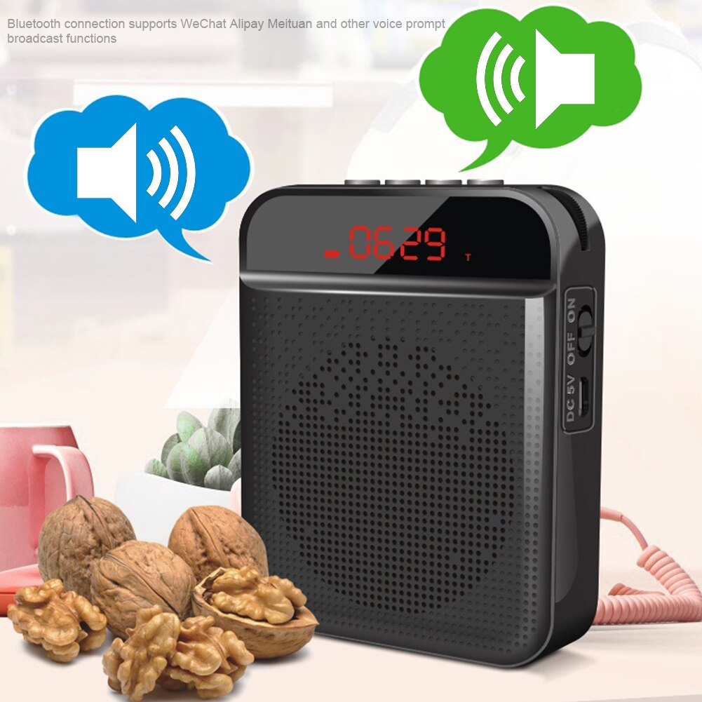 Sala de aula portátil bluetooth amplificador voz ensino usb recarregável megafone com fio para professores festa viagem com microfone
