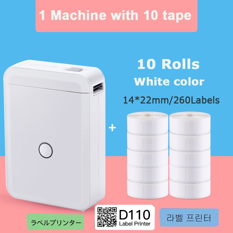 Niimbot D110 Label Maker Price Sticker Portable Bluetooth Thermal Label Printer and USB Cable DIY Date Sticker Label Machine