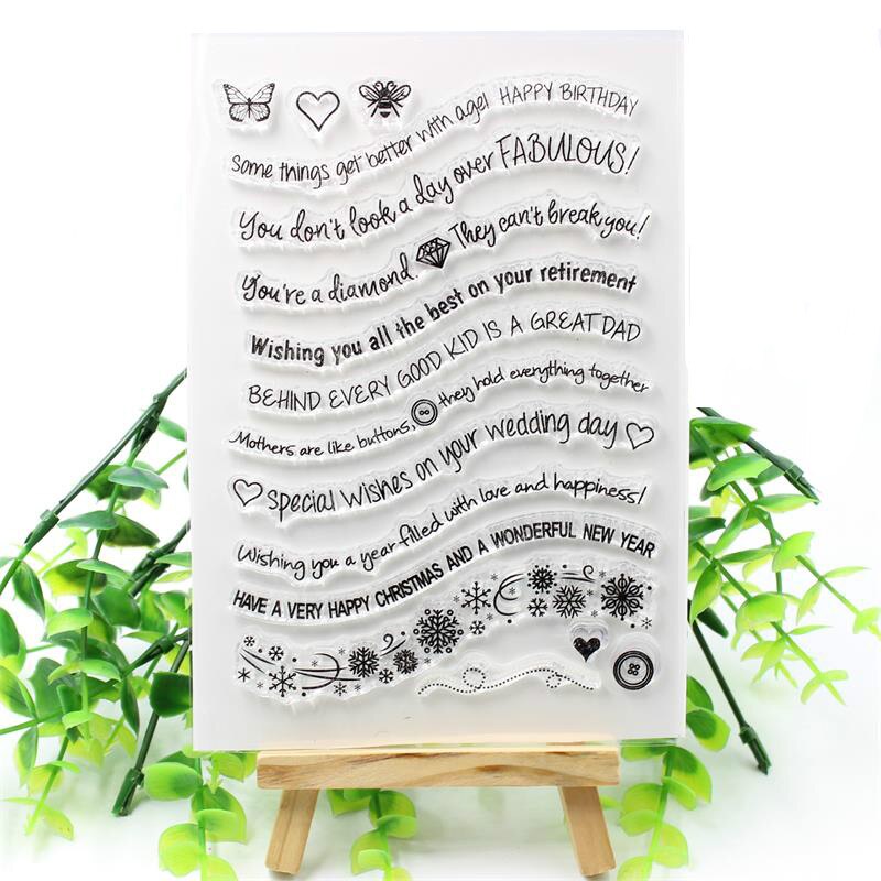 Zfparty zin transparante siliconen stempel/zegel voor doe-het-zelf scrapbooking/fotoalbum decoratieve kaart maken: 14