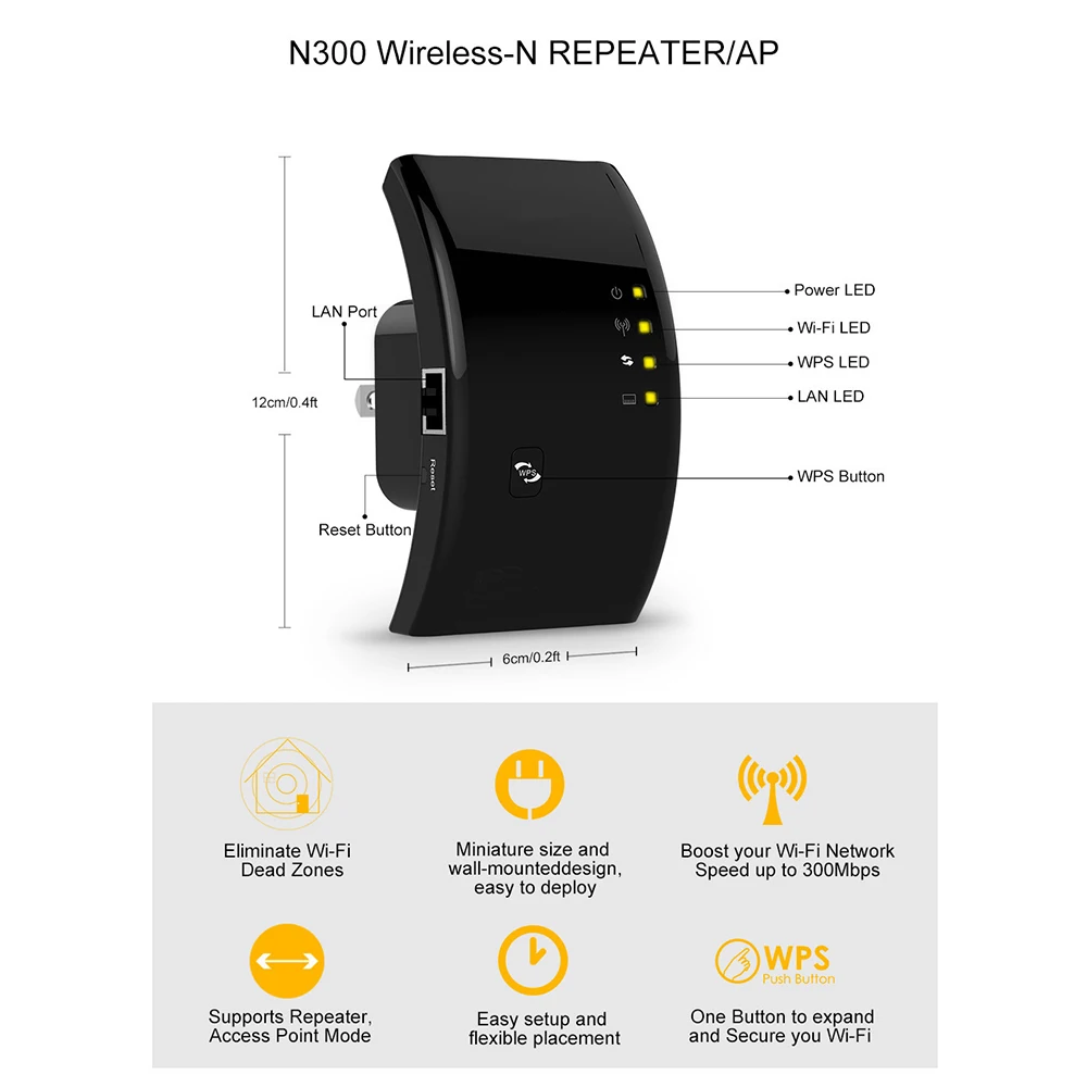 Bezprzewodowy wzmacniacz sygnału Wifi Extender Mały wzmacniacz sieciowy Ap Szerokopasmowy router domowy Rozszerzenie wzmocnienia sygnału