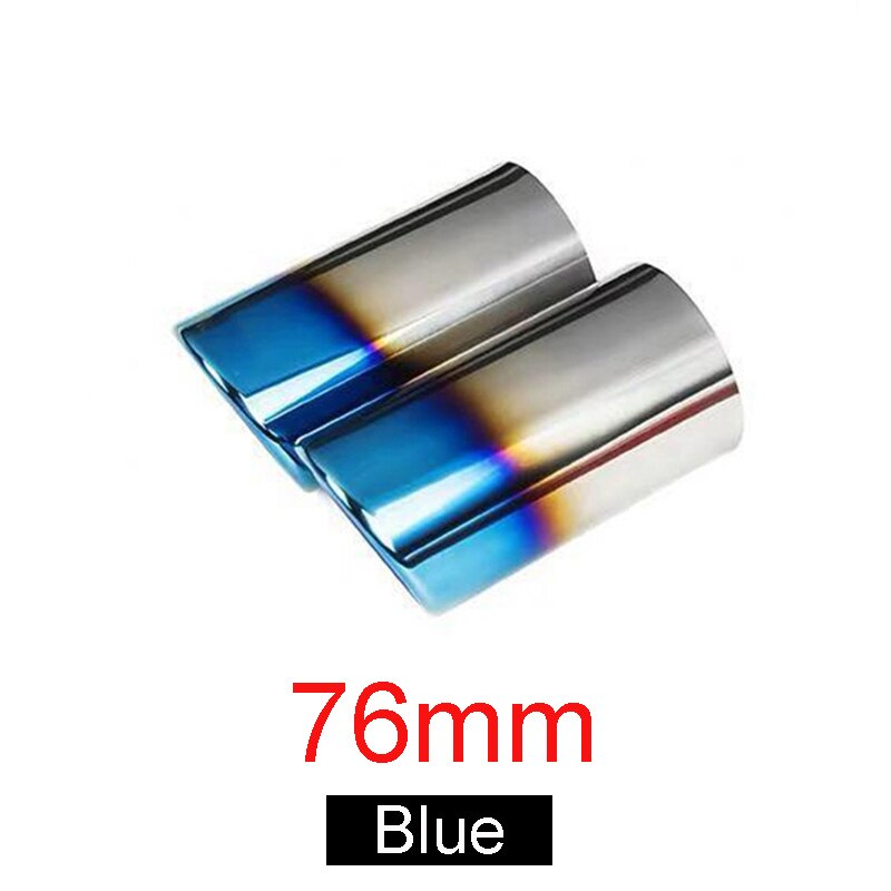 Exhaust Pipe Muffler Trim For Volkswagen Passat B7 CC Tiguan Exclusive Car Styling Stainless Steel 76mm: Blue-76mm