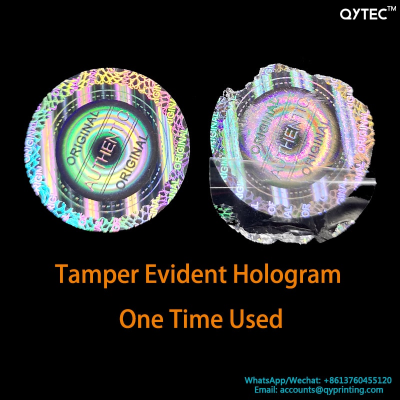 100 stk. 20 x 20mm runde 2d 3d sabotage tydelig ugyldig åben garanti ugyldig sikkerhed forfalsket original forseglingstape hologram-mærkat