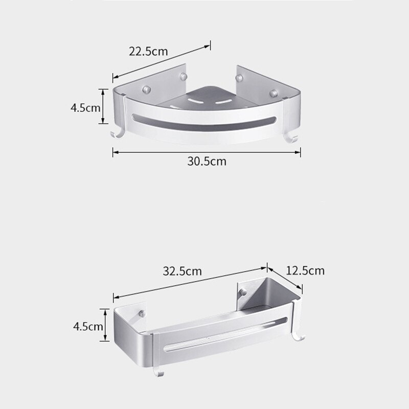 1pc Space Aluminum Bathroom Shelf Shower Shampoo Soap Cosmetic Shelves Black/Golden/Silver Bathroom Accessories Rack Holder