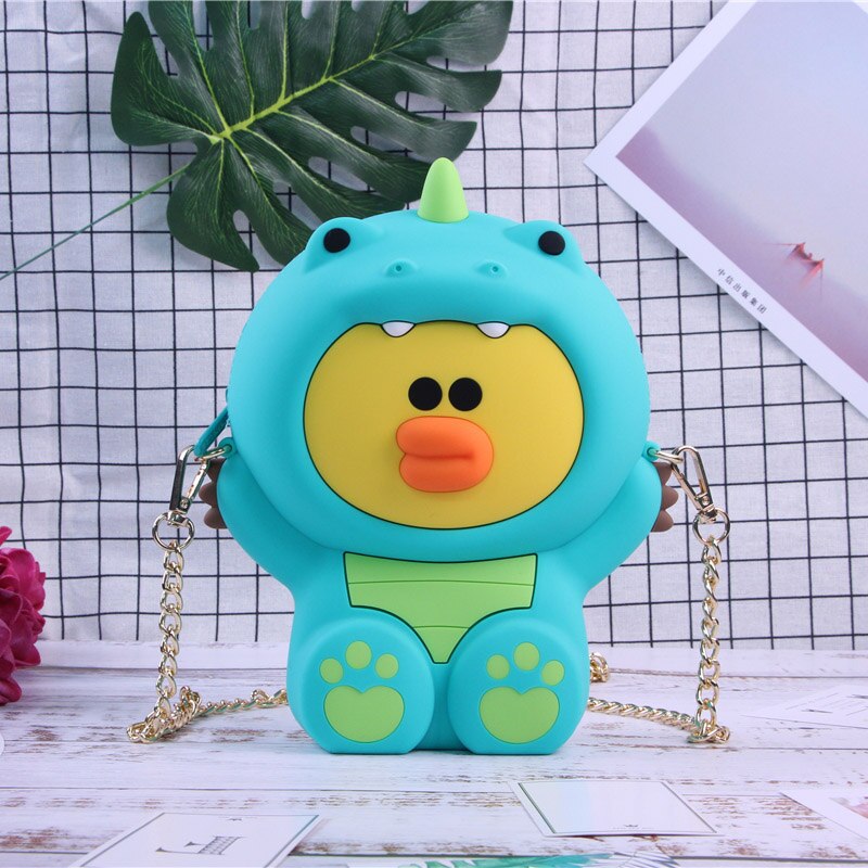Q OOM Persoonlijkheid Cartoon Mode Siliconen Messenger Bag Mini Messenger Bag Dames Chain Purse Dames Schoudertas: 90248