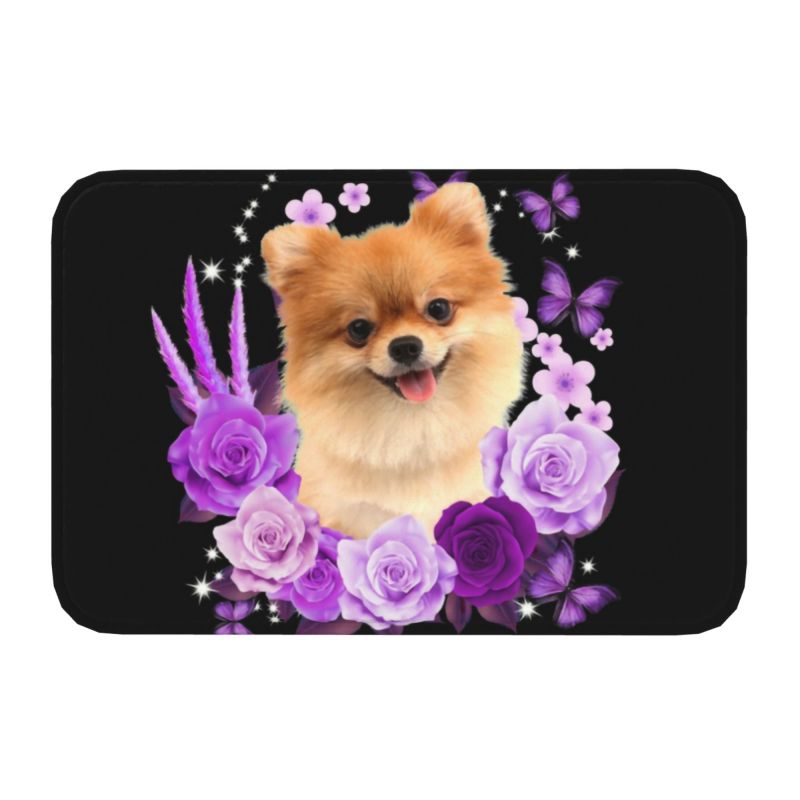 Pomeranian Welpe Bodentür Küche Badezimmer matt Anti-Rutsch draussen Spitz Pom Hund Fußmatt Garten Eingang Teppich Teppich Fußpolster: Licht Gelb