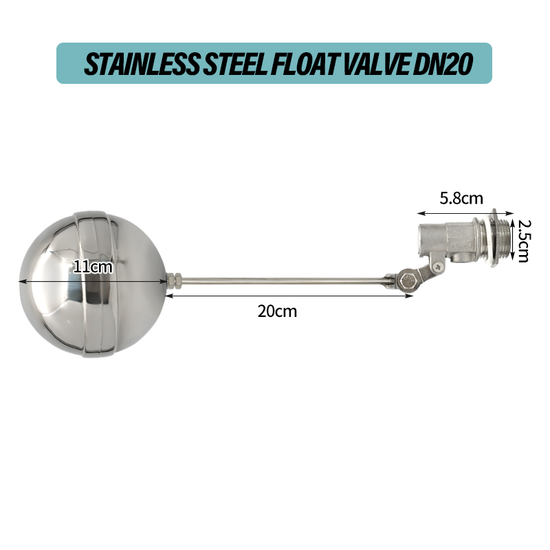 Rvs Watertank Vlotterklep Uitschakeling Vlotter Bal Waterniveauregeling Flow Control Vlotter Sensor Klep DN15 DN20 DN25: Black