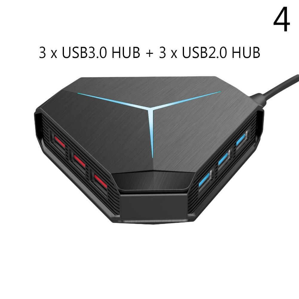 Multiple Port USB 2.0 AUX TF Card Reader Hub 1m Cable Splitter Adapter for PC Portable with Indicator Light Plug and Play: 4