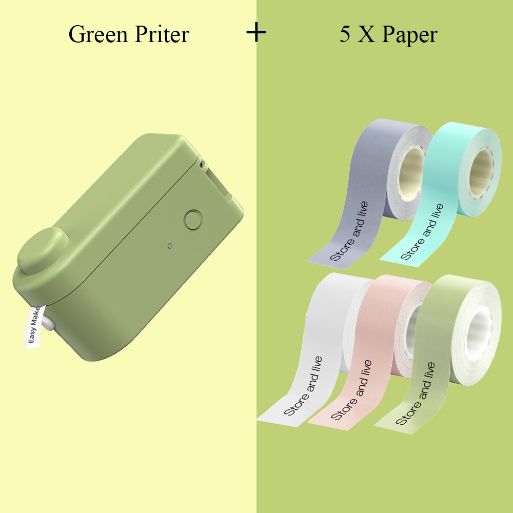 MAKEID Label Maker Portable Mini Pocket Printer Thermal Label Printing Machine Wireless BT Connection Inkless Printing Sticker: GR-5 Papers