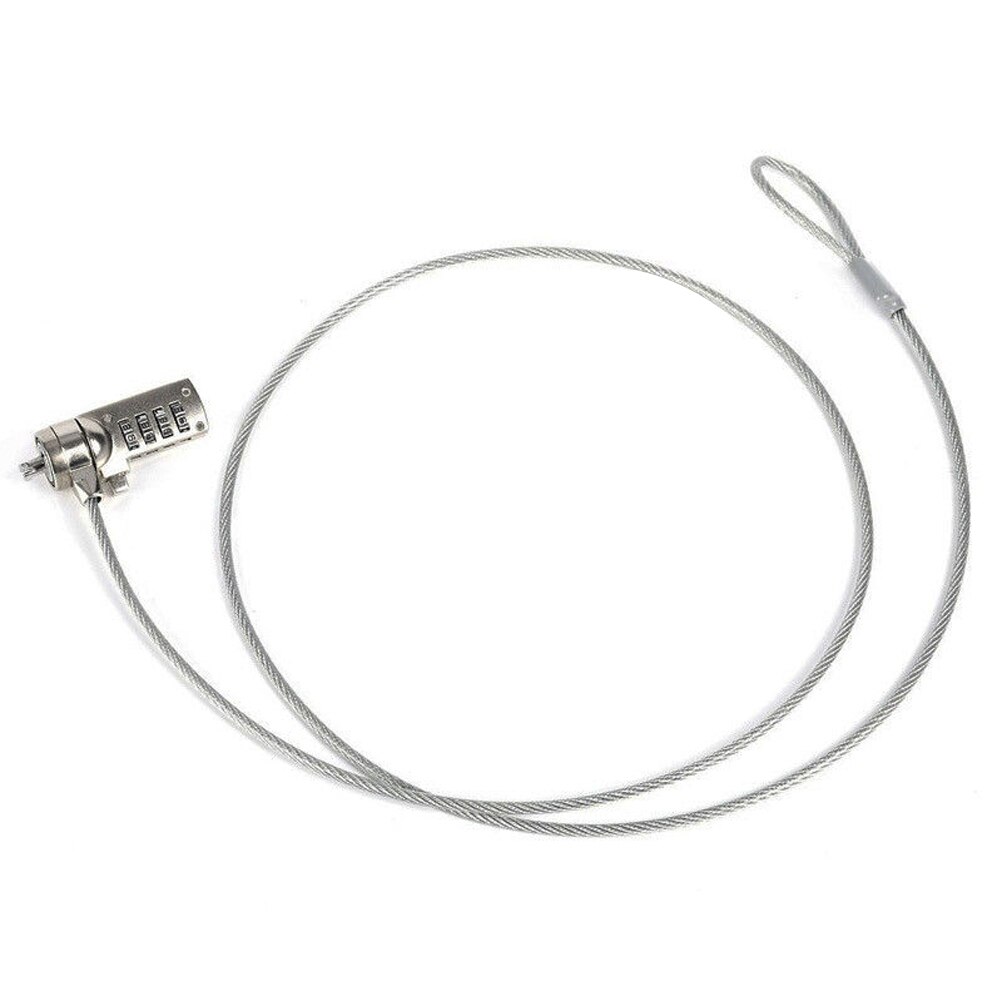 1.45m 4- cijferige combinatie kabelketting zinklegering notebook voor pc draagbare computer slot universele beveiliging anti-diefstal laptop