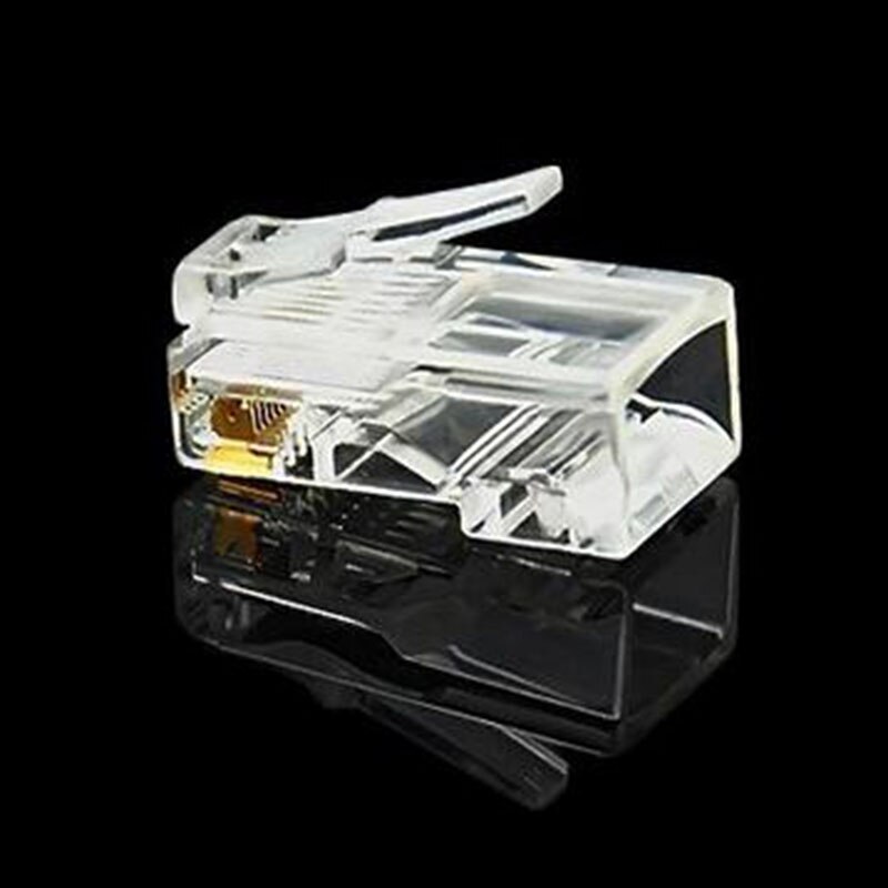 100 stks Cat5 RJ45 8P8C Netwerkkabel crystal Connector AMP 8Pin Crimp Modulaire Plug