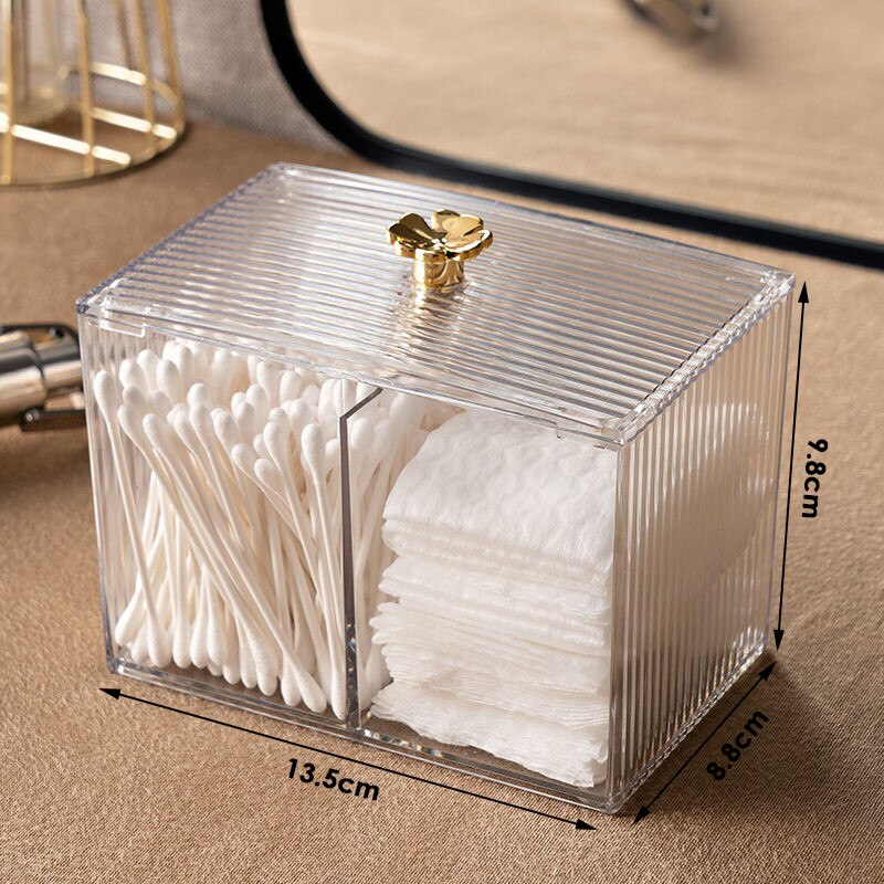 Vanity Clear Makeup Organizer Drawers Stackable Skin Care Products Cosmetic Display Beauty Case Cotton Pad Jewelry Storage Box: cotton pad box