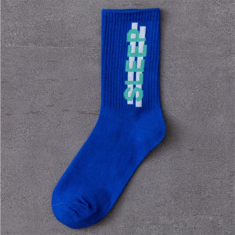 Men's socks spring trendy socks hip-hop socks cotton skateboard English street dance socks women men's street socks: 3