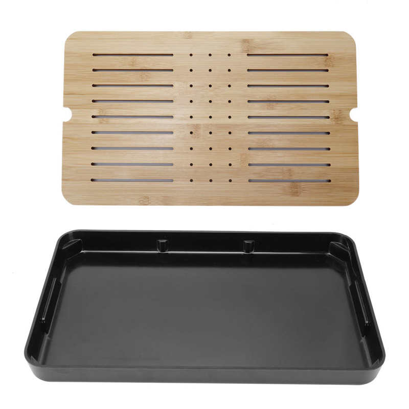 Rectangle Bamboo Tea Tray Teapot Mat Serving Tray Draining Board Tea Set Home Kitchen Use